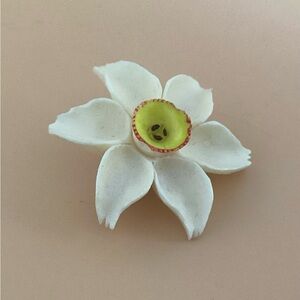 White Flower Brooch